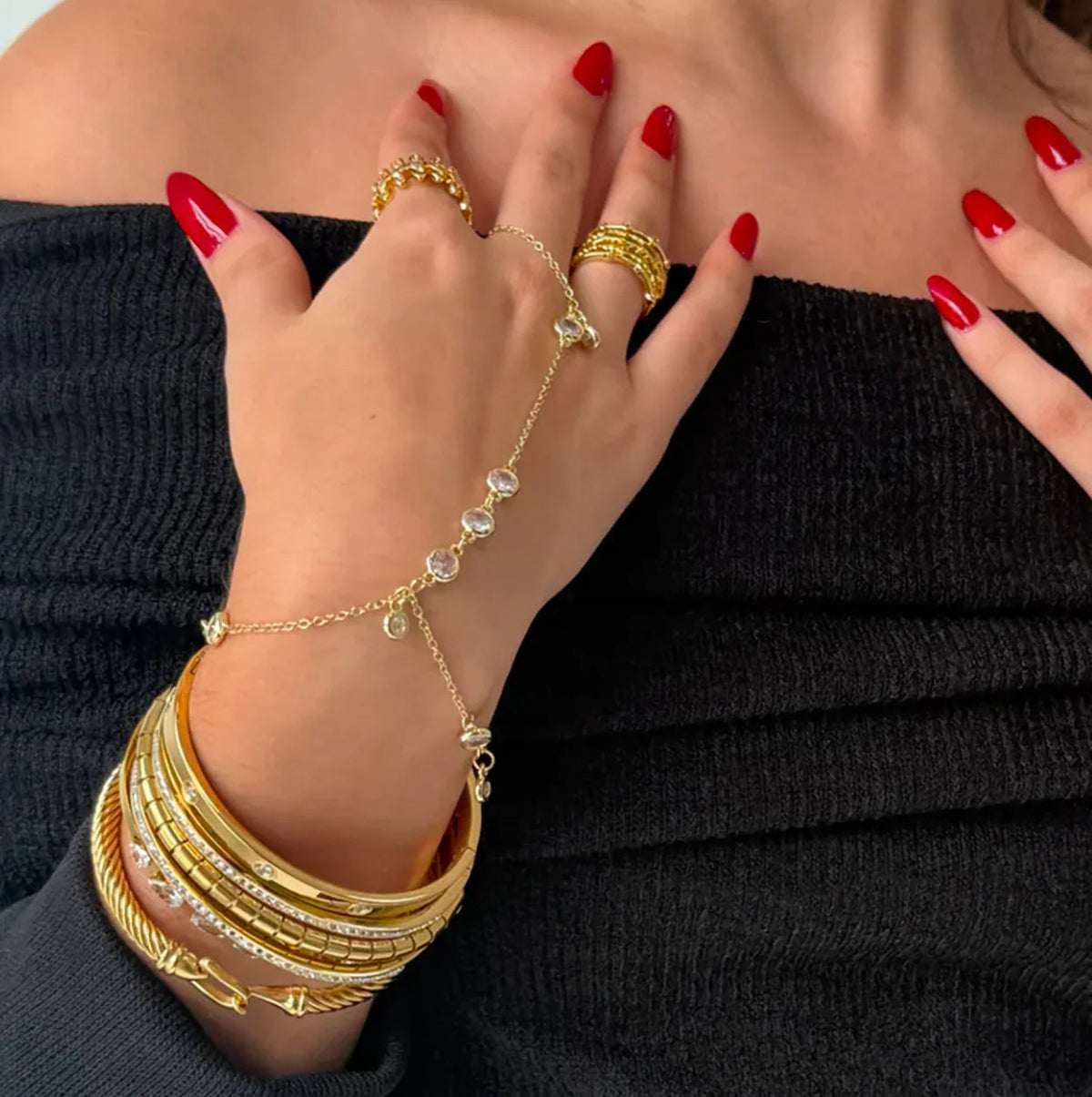 [AuraEcho]Elina Diamond Hand Chain
