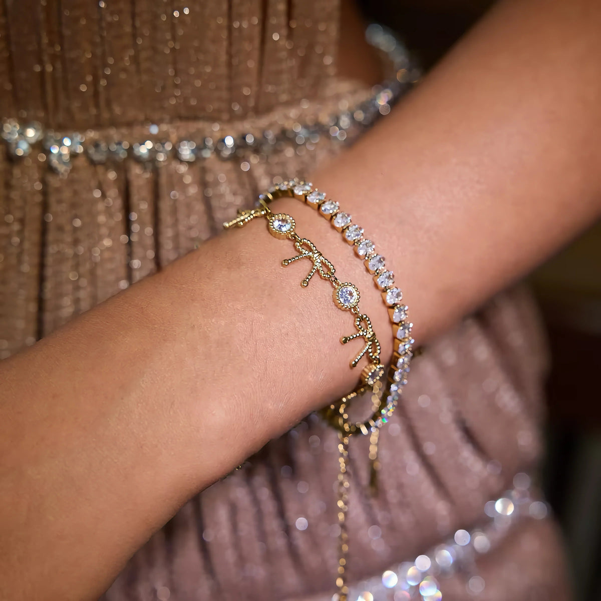 [AuraEcho]Honora Ribbon Knot Diamond Bracelet