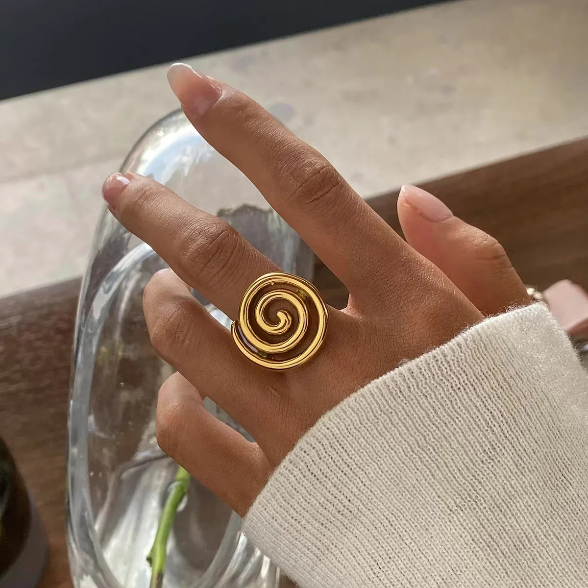 [AuraEcho]Christy Spiral Gold Ring