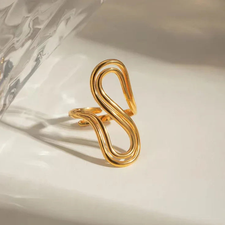 [AuraEcho]Halle Abstract Gold Ring