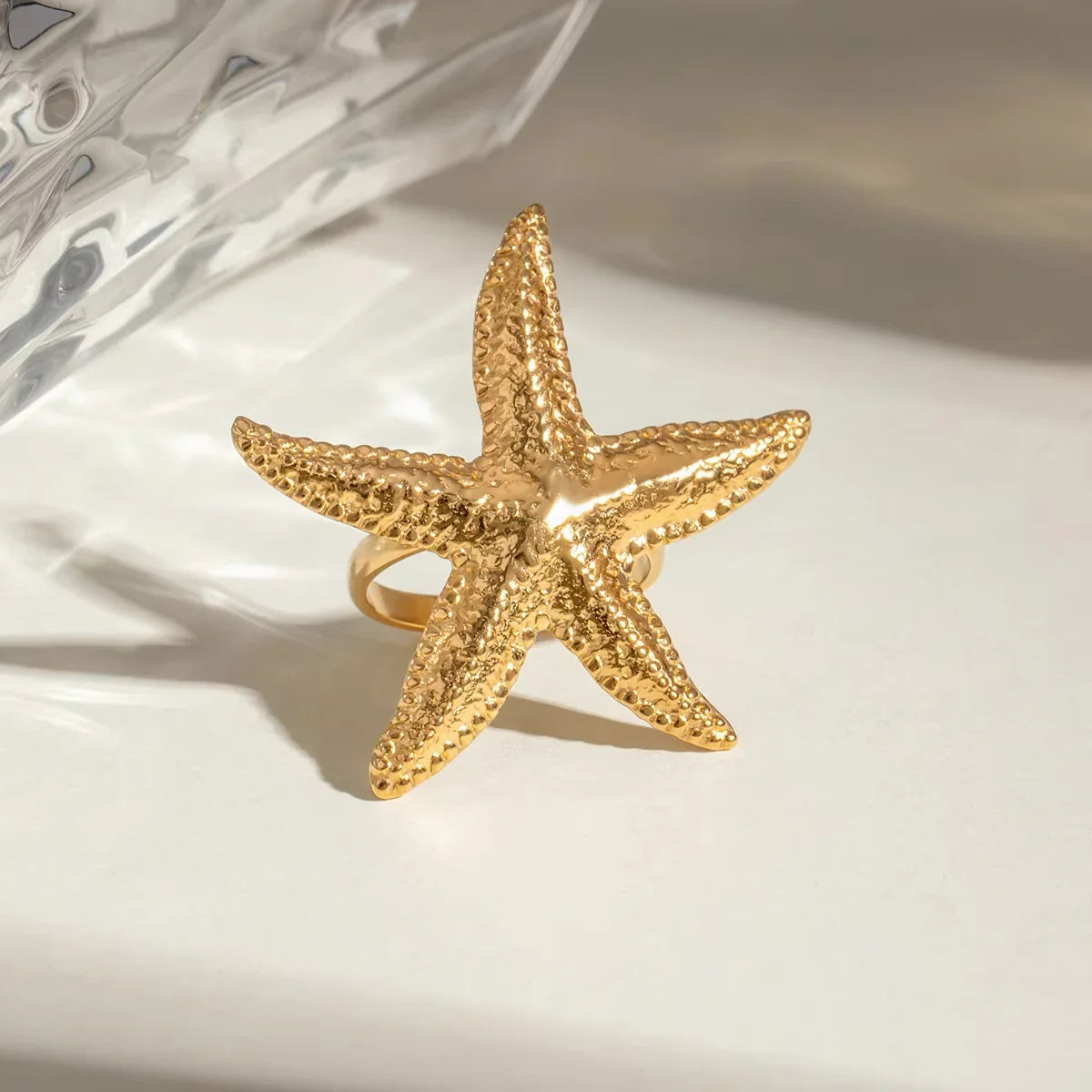 [AuraEcho]Seabreeze Gold Starfish Ring