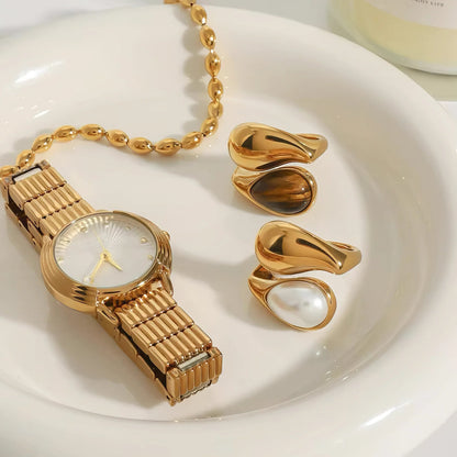 [AuraEcho]Mara Amber Pearl Ring