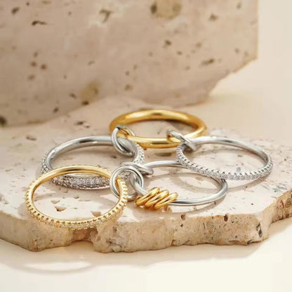 [AuraEcho]Collina Stacked Diamond Ring