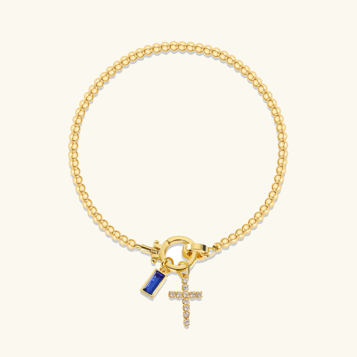 [AuraEcho]Amalia Birthstone Cross Bracelet