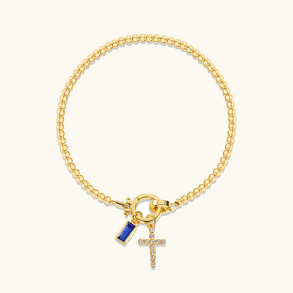 [AuraEcho]Amalia Birthstone Cross Bracelet