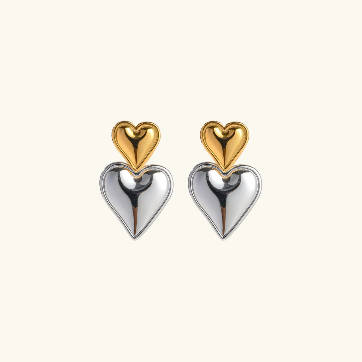 [AuraEcho]Zofia Two Tone Heart Earrings