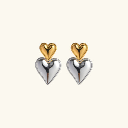 [AuraEcho]Zofia Two Tone Heart Earrings