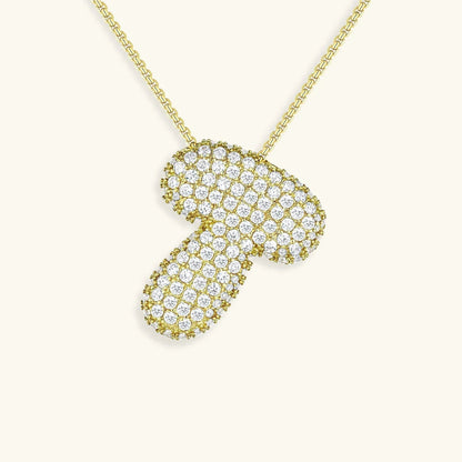[AuraEcho]Bubble Initial Diamond Necklace