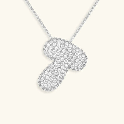 [AuraEcho]Bubble Initial Diamond Necklace