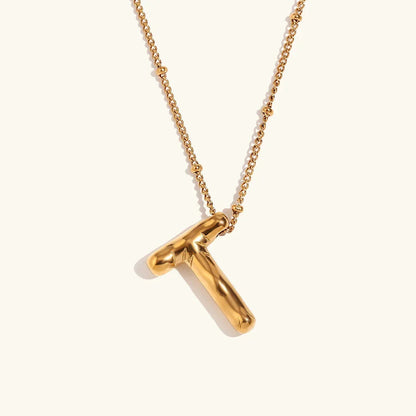[AuraEcho]Balloon Gold Initial Necklace