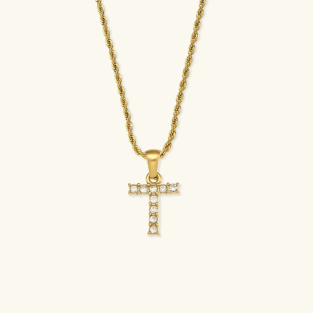 [AuraEcho]Maeve Letter Initial Diamond Necklace