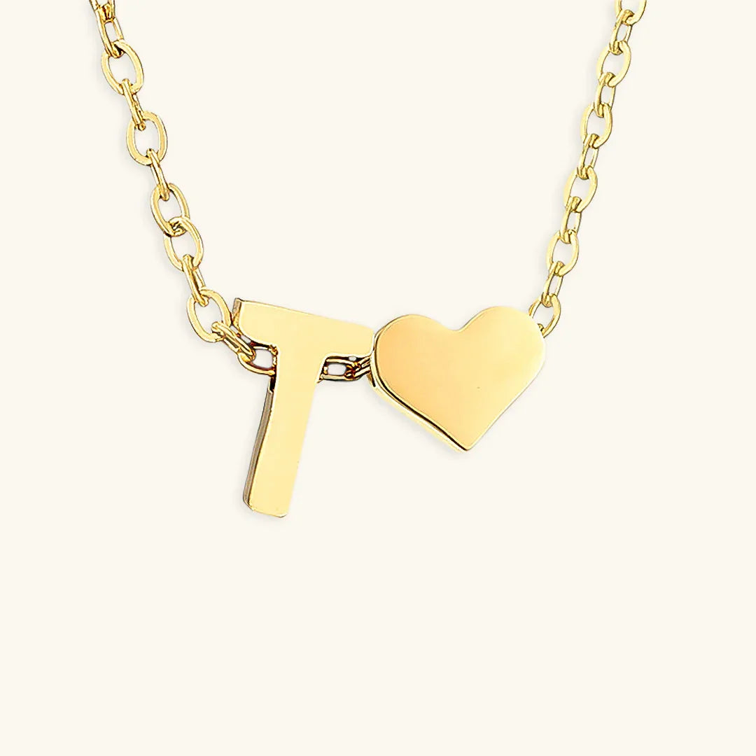 [AuraEcho]Ria Initial Letter Gold Necklace