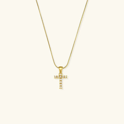 [AuraEcho]Augustine Initial Letter Pearl Necklace
