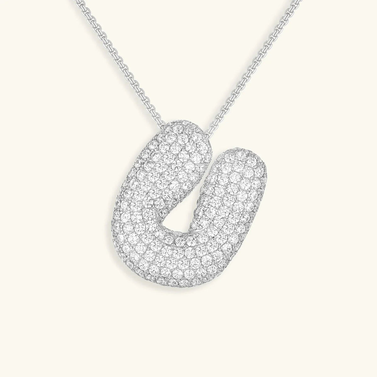 [AuraEcho]Bubble Initial Diamond Necklace