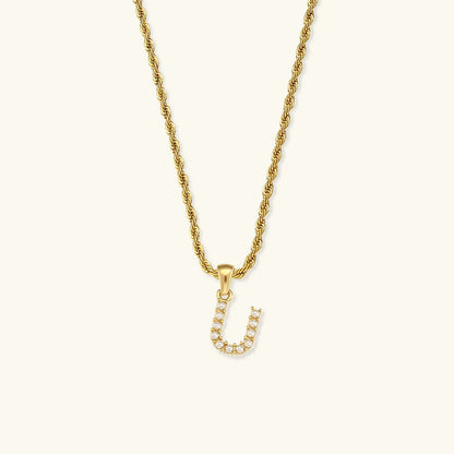 [AuraEcho]Elodie Initial Letter Pearl Necklace