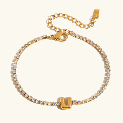 [AuraEcho]Avaria Bubble Letter Tennis Bracelet