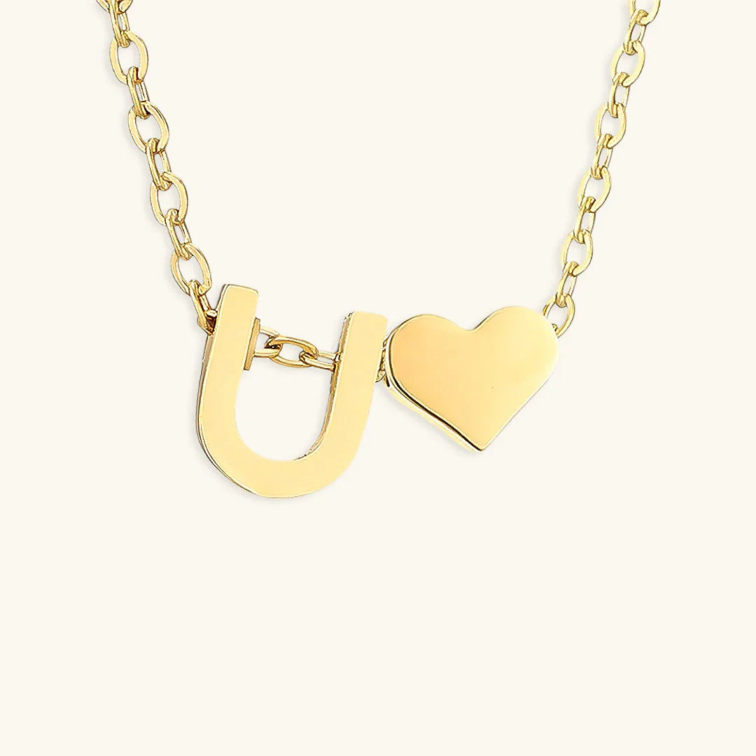 [AuraEcho]Ria Initial Letter Gold Necklace