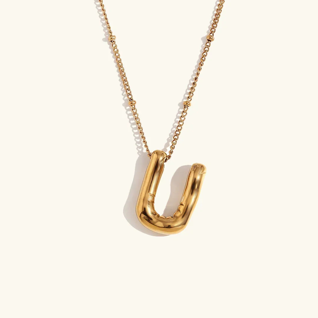 [AuraEcho]Balloon Gold Initial Necklace