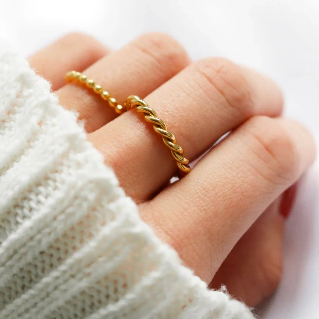 [AuraEcho]Melody Gold Twist Ring