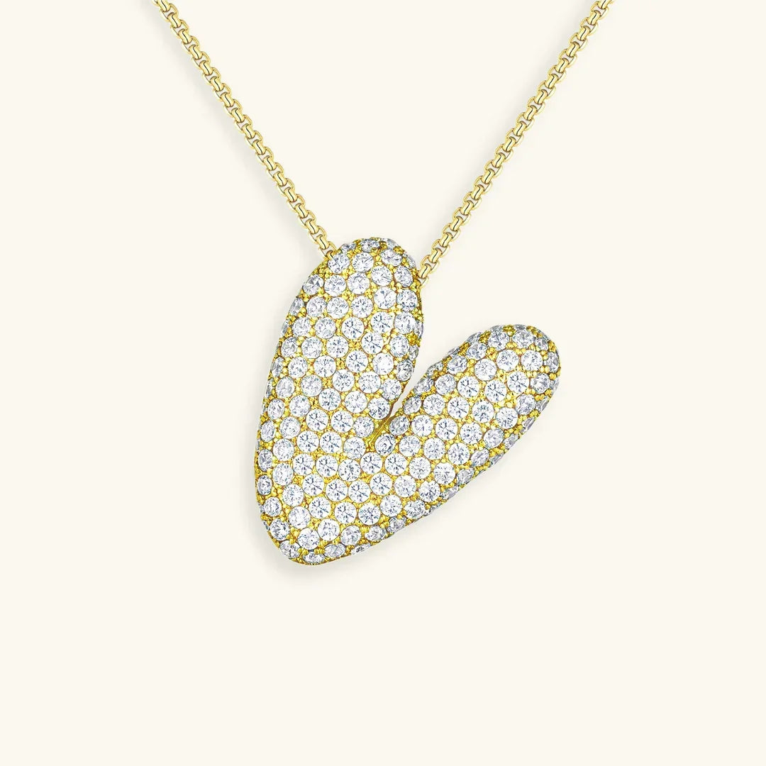 [AuraEcho]Bubble Initial Diamond Necklace