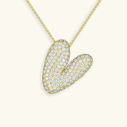 [AuraEcho]Bubble Initial Diamond Necklace