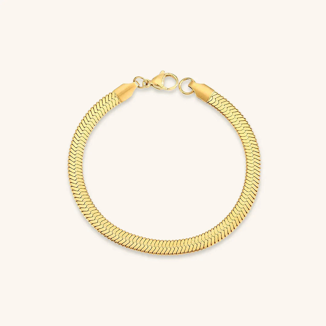 [AuraEcho]Vida Gold Herringbone Bracelet