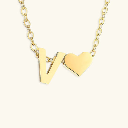 [AuraEcho]Ria Initial Letter Gold Necklace