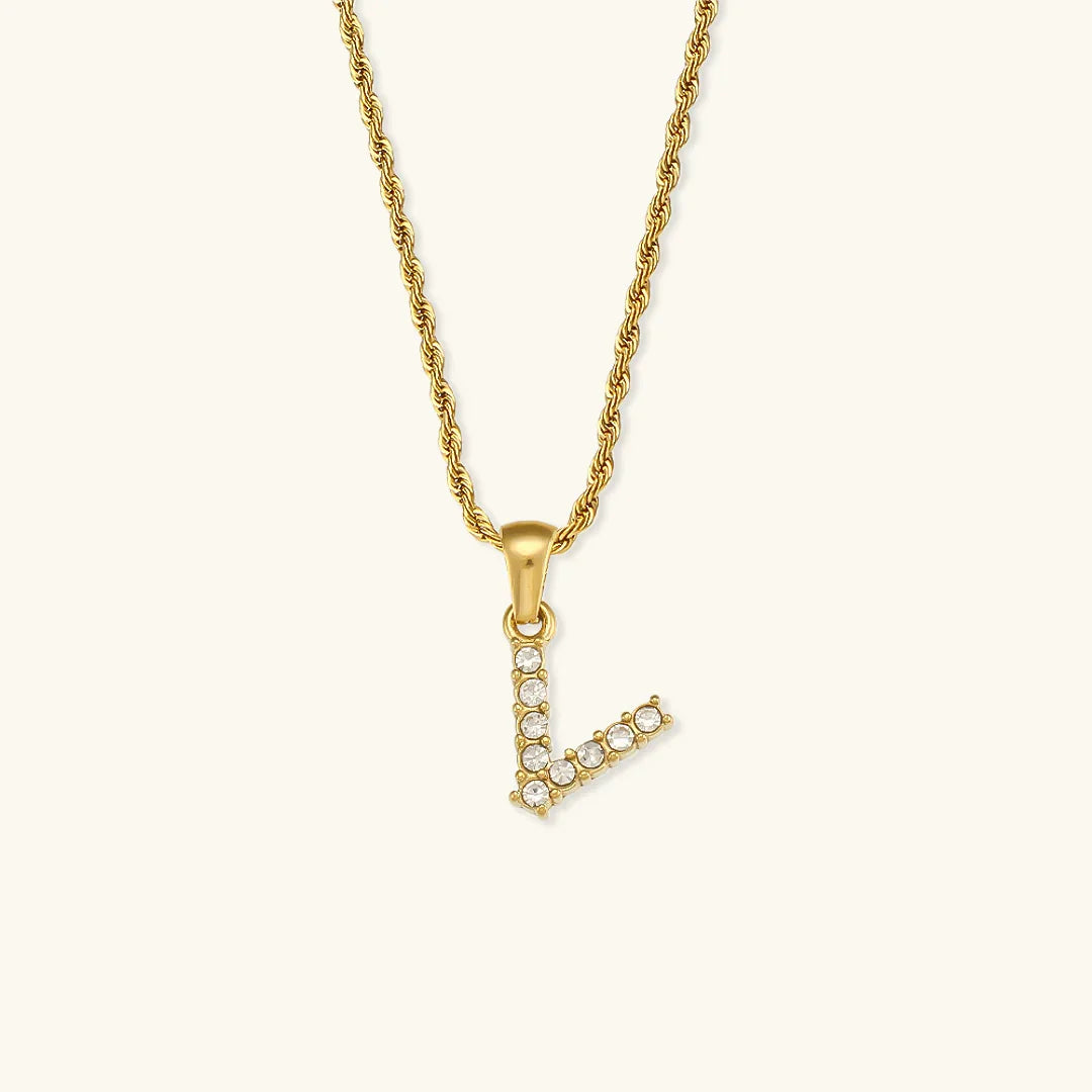 [AuraEcho]Maeve Letter Initial Diamond Necklace