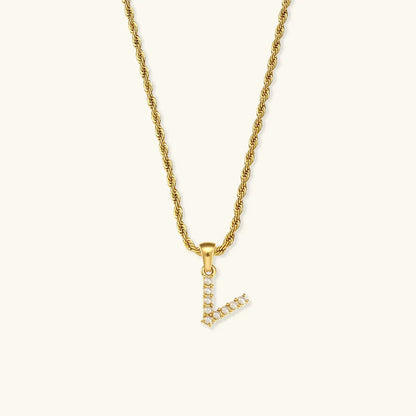 [AuraEcho]Elodie Initial Letter Pearl Necklace