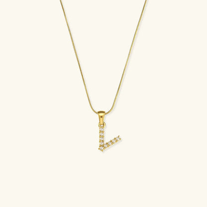[AuraEcho]Augustine Initial Letter Pearl Necklace