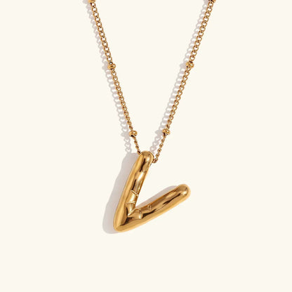 [AuraEcho]Balloon Gold Initial Necklace