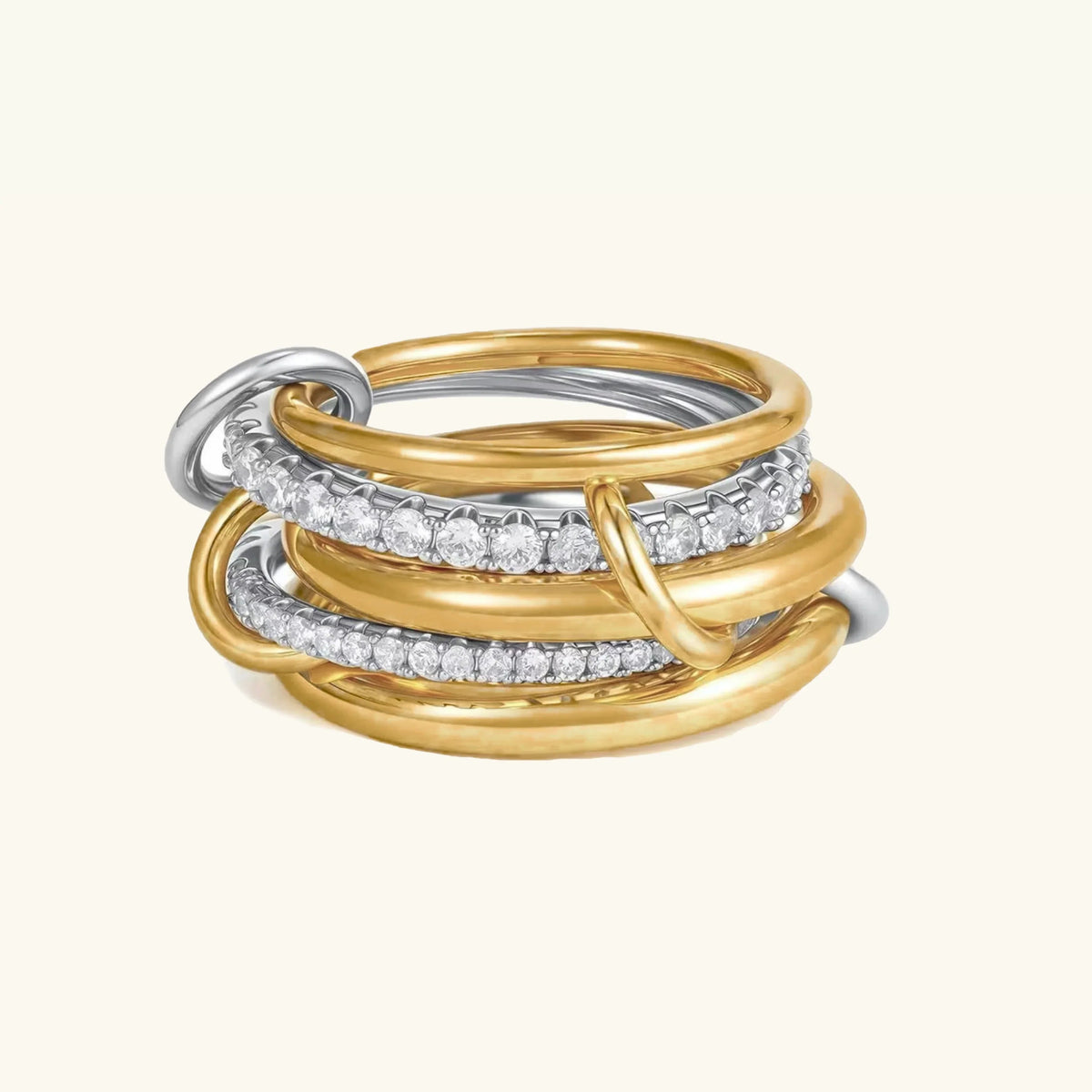 [AuraEcho]Vera Stacked Diamond Ring