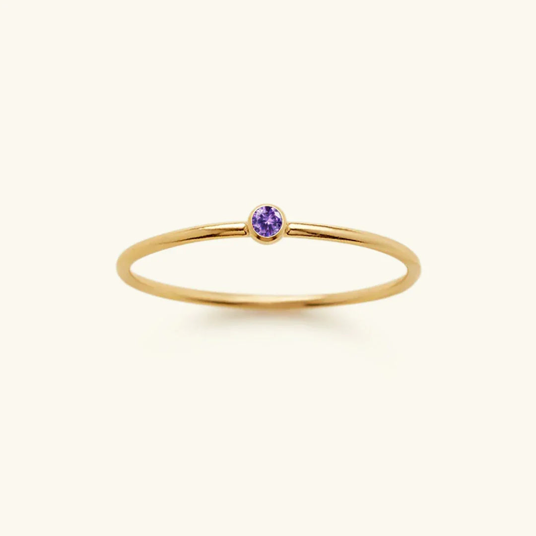 [AuraEcho]Amelia Birthstone Stacker Ring