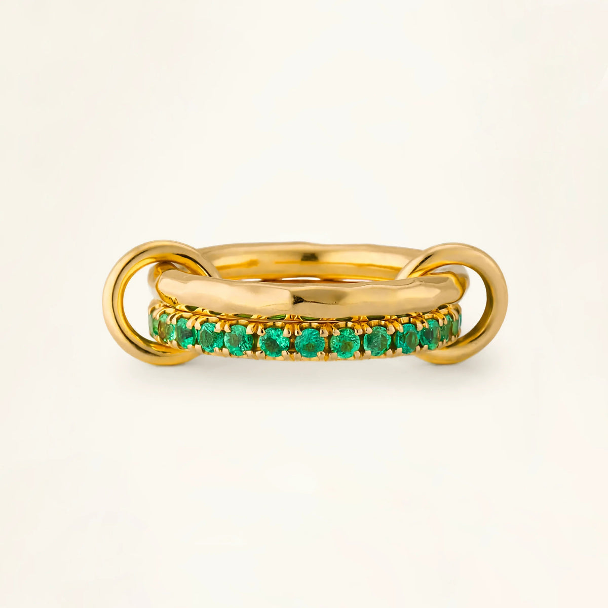 [AuraEcho]Viridian Stacked Diamond Ring