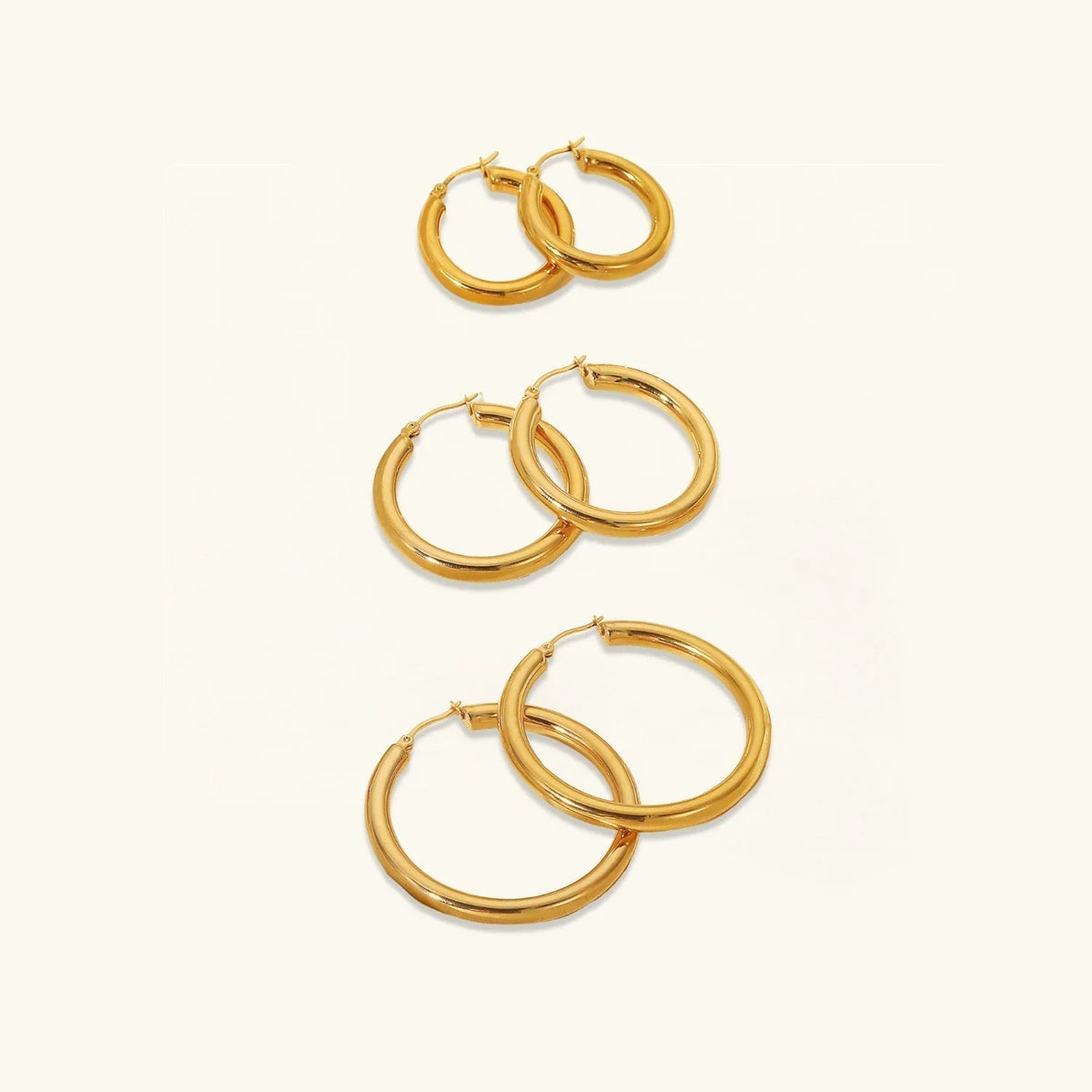 [AuraEcho]Wide Hoop Earrings