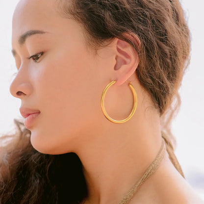 [AuraEcho]Wide Hoop Earrings