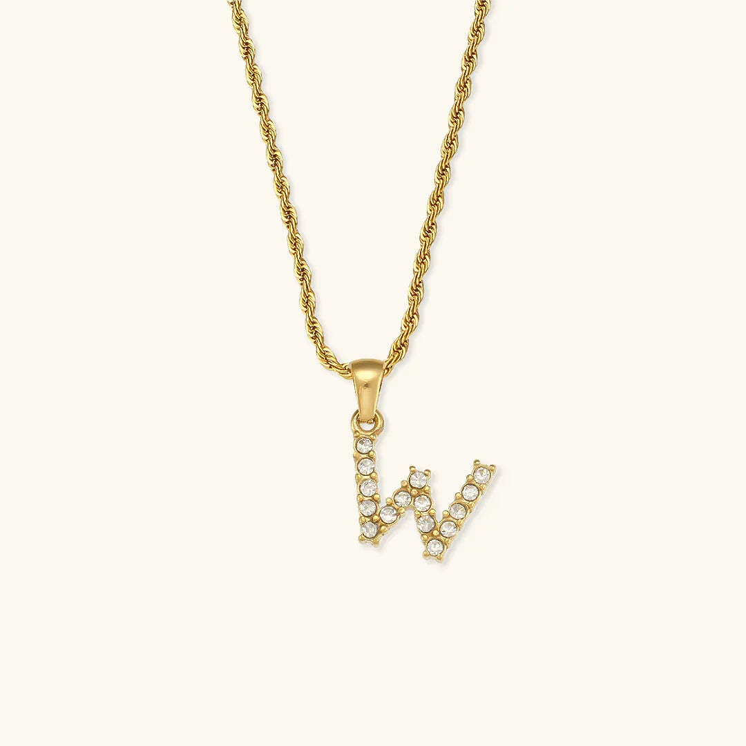 [AuraEcho]Maeve Letter Initial Diamond Necklace