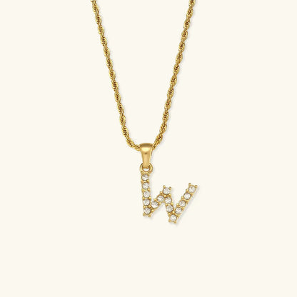 [AuraEcho]Maeve Letter Initial Diamond Necklace