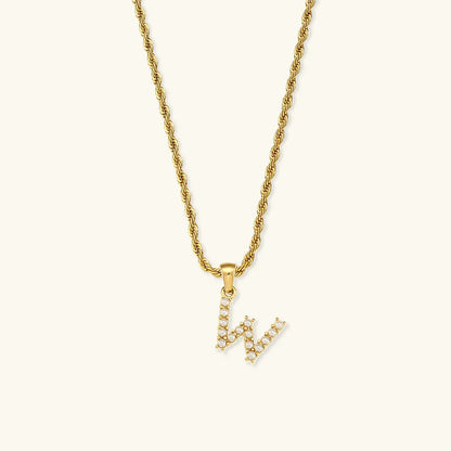 [AuraEcho]Elodie Initial Letter Pearl Necklace