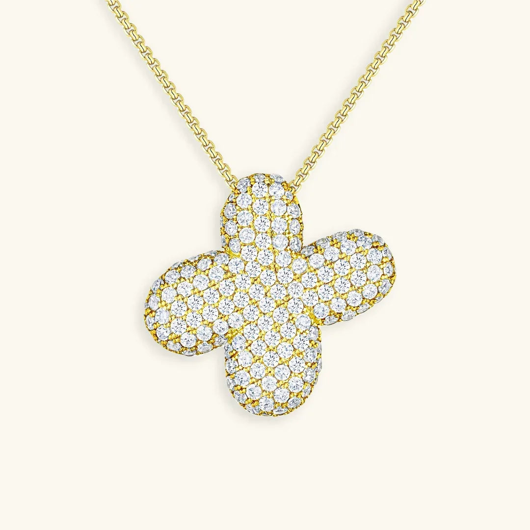 [AuraEcho]Bubble Initial Diamond Necklace