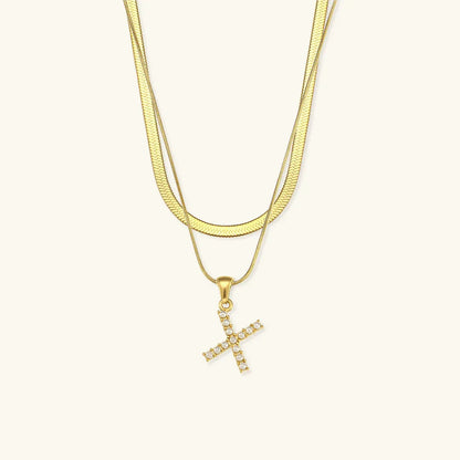 [AuraEcho]Fiona Layered Gold Initial Letter Necklace