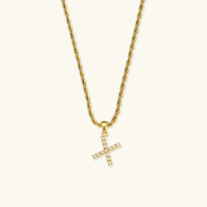 [AuraEcho]Elodie Initial Letter Pearl Necklace