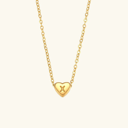 [AuraEcho]Heart Initial Gold Necklace
