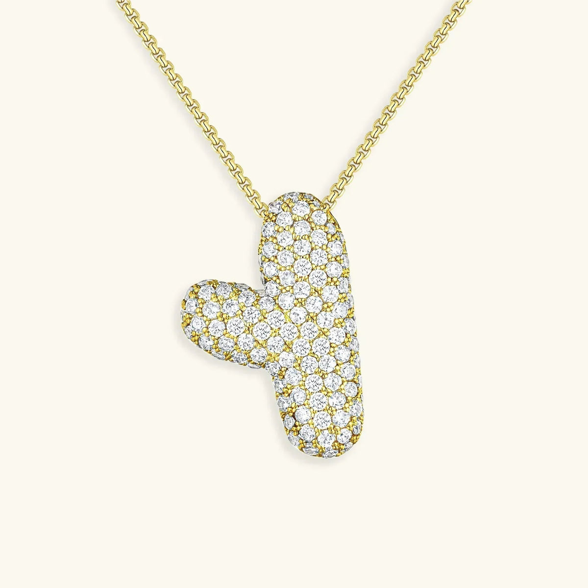[AuraEcho]Bubble Initial Diamond Necklace
