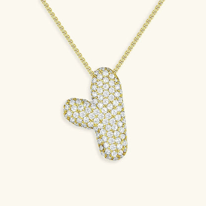 [AuraEcho]Bubble Initial Diamond Necklace