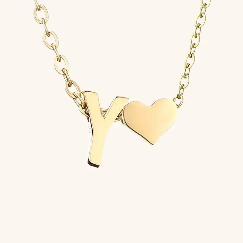 [AuraEcho]Ria Initial Letter Gold Necklace