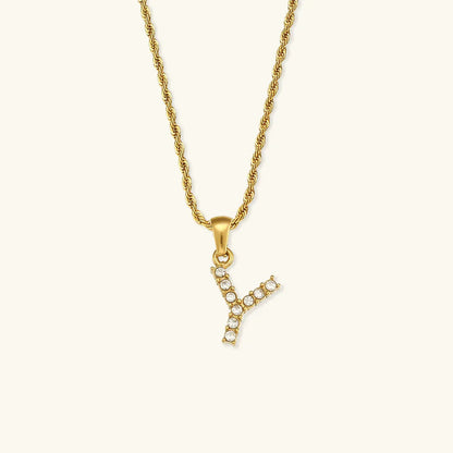 [AuraEcho]Maeve Letter Initial Diamond Necklace