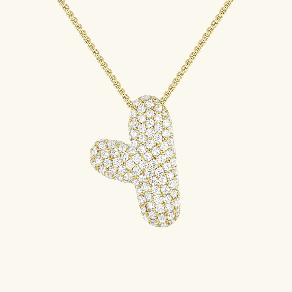 [AuraEcho]Bubble Initial Diamond Necklace
