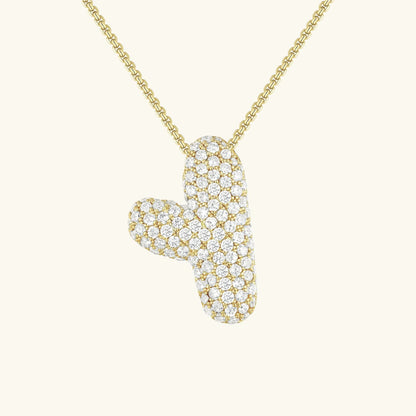 [AuraEcho]Bubble Initial Diamond Necklace