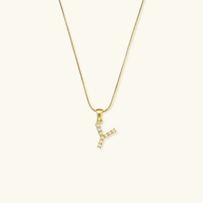 [AuraEcho]Augustine Initial Letter Pearl Necklace